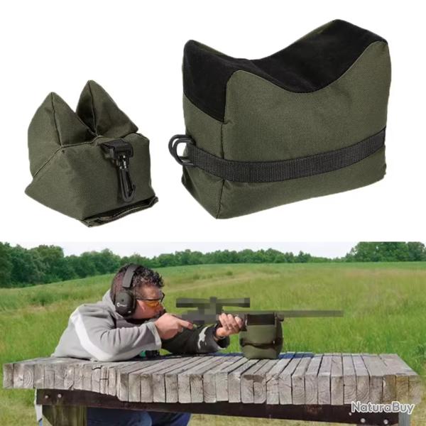 Sacs de tir avant/arri�re pour fusil sniper - support repos non rempli chasse tir sportif - Camo