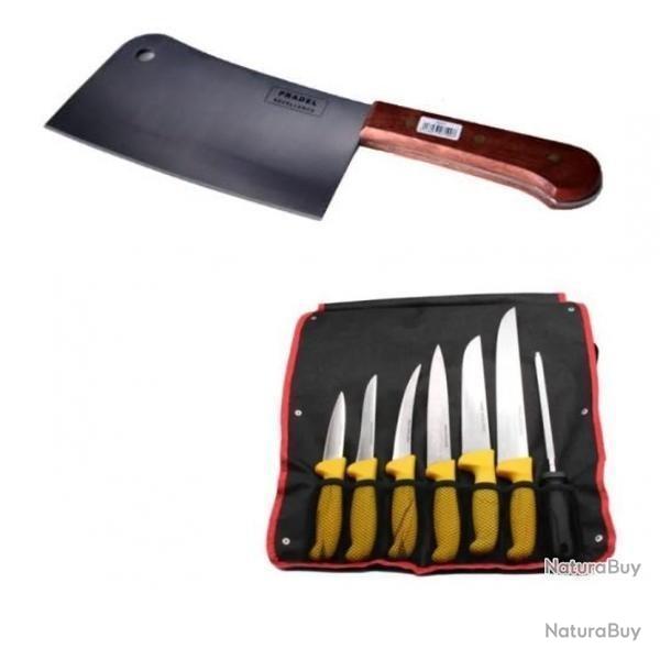 Vente flash Sacoche de couteaux professionnel et feuille de boucher lame pradel excellence 1