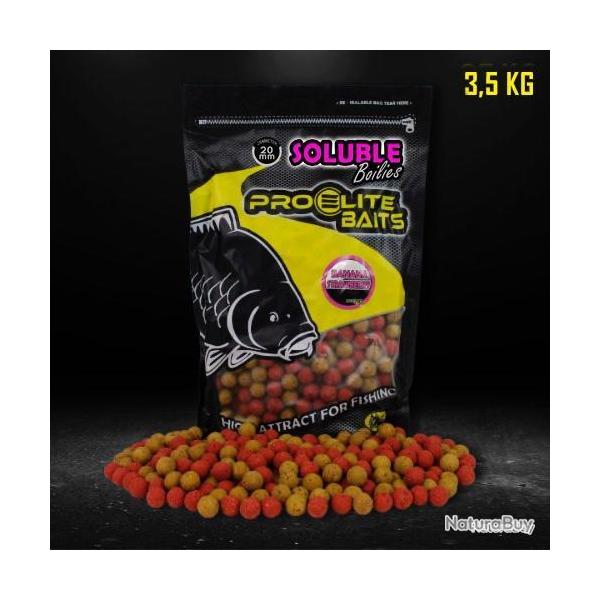 Bouillettes solubles pro elite baits banana strawberry 3,5kg