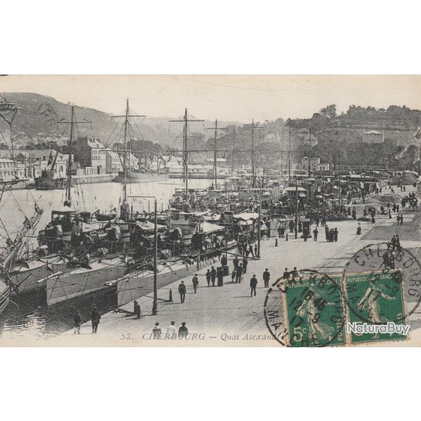 CPA - Cherbourg - Quai Alexandre Iii et le Bassin du Commerce  N�086