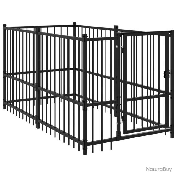Chenil pour chien 193,5 x 97 x 100 cm acier 02_0041918