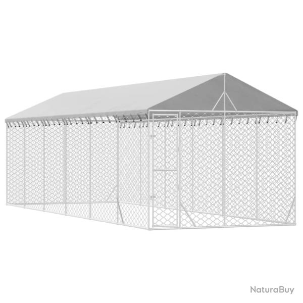 Chenil cage enclos pac animaux d'ext�rieur pour chiens avec toit argent� 3 x 9 x 2,5 m Argent 02_00