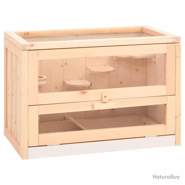 Cage � hamster 60 x 35,5 x 42 cm bois massif de sapin marron 02_0041680
