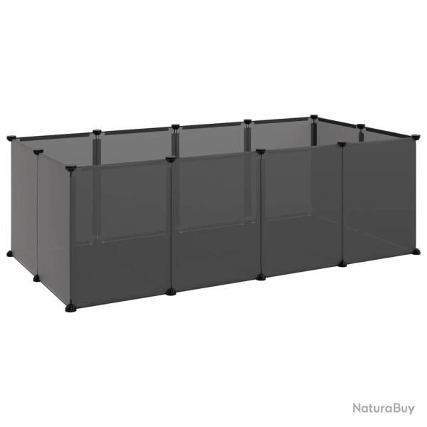 Cage pour petits animaux 144 x 74 x 46,5 cm PP et acier noir 02_0041648
