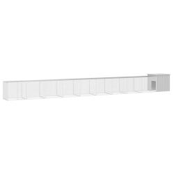 Cage pour poules 1000 x 91 x 100 cm acier galvanis&eacute; gris 02_0041654