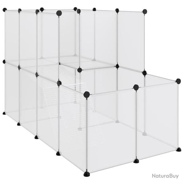 Cage pour petits animaux transparent 142 x 74 x 93 cm PP et acier Transparent 02_0041651
