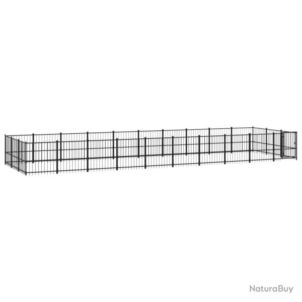 Chenil cage enclos pac animaux d'ext�rieur pour chiens acier 28,23 m� noir 02_0041827