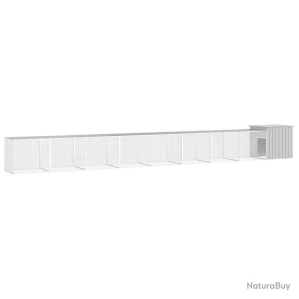 Cage pour poules 900 x 91 x 100 cm acier galvanis� gris 02_0041663