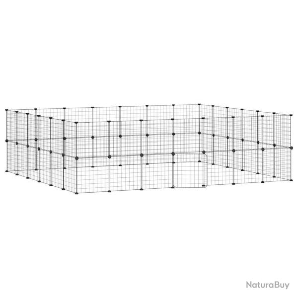 Cage animaux de compagnie � 52 panneaux et porte 35 x 35 cm noir 02_0041590