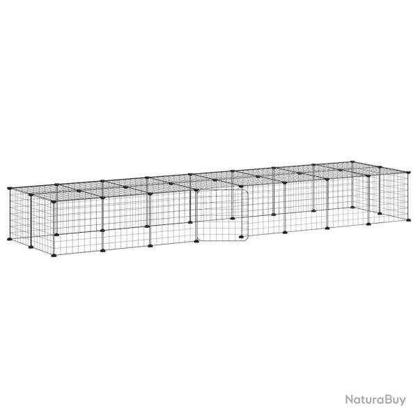 Cage animaux de compagnie � 36 panneaux et porte 35 x 35 cm noir 02_0041580