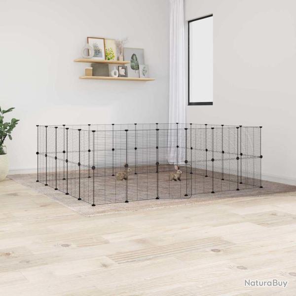 Cage animaux de compagnie � 44 panneaux et porte 35 x 35 cm noir 02_0041584