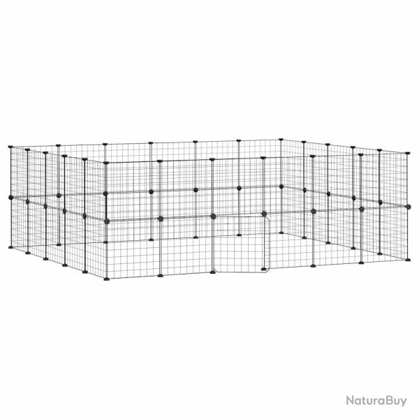Cage animaux de compagnie � 44 panneaux et porte 35 x 35 cm noir 02_0041586