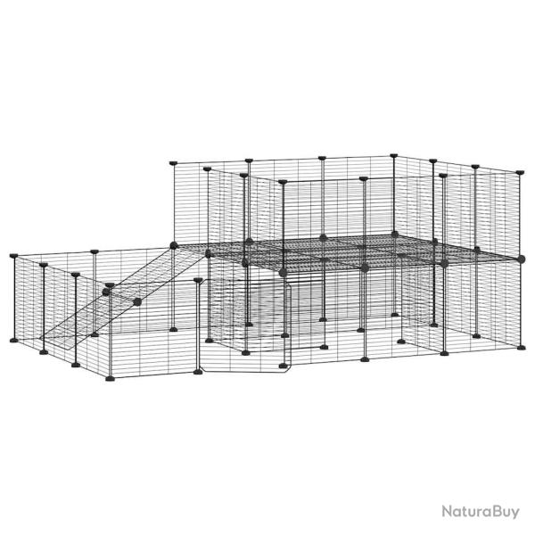 Cage animaux de compagnie � 44 panneaux et porte 35 x 35 cm noir 02_0041587