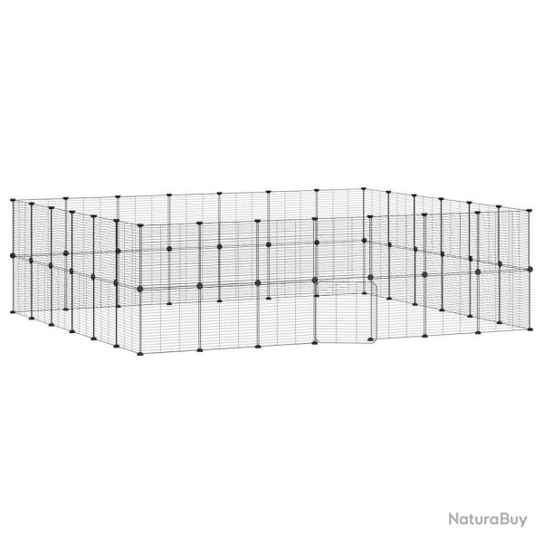 Cage animaux de compagnie � 52 panneaux et porte 35 x 35 cm noir 02_0041589