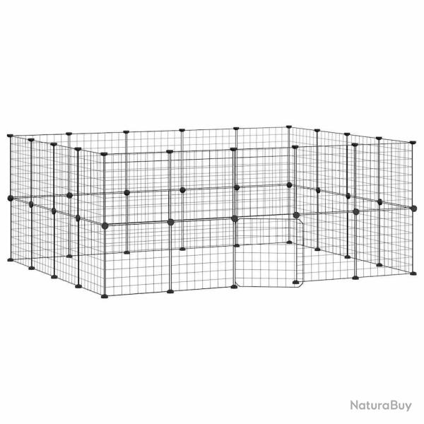 Cage animaux de compagnie � 36 panneaux et porte 35 x 35 cm noir 02_0041577