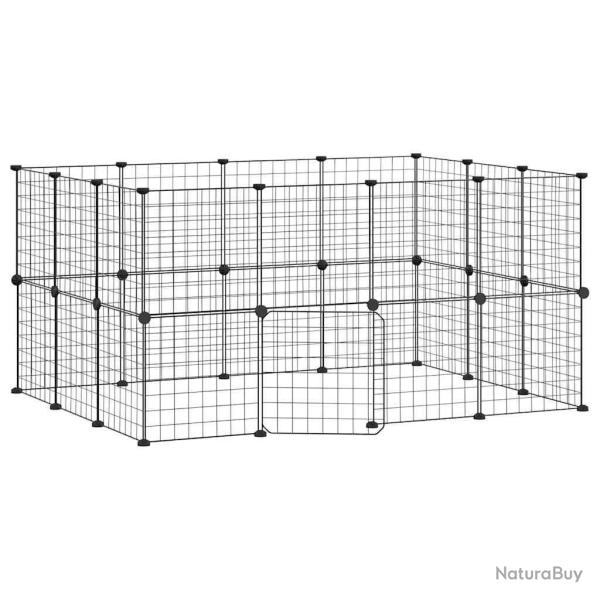 Cage animaux de compagnie � 28 panneaux et porte 35 x 35 cm noir 02_0041572