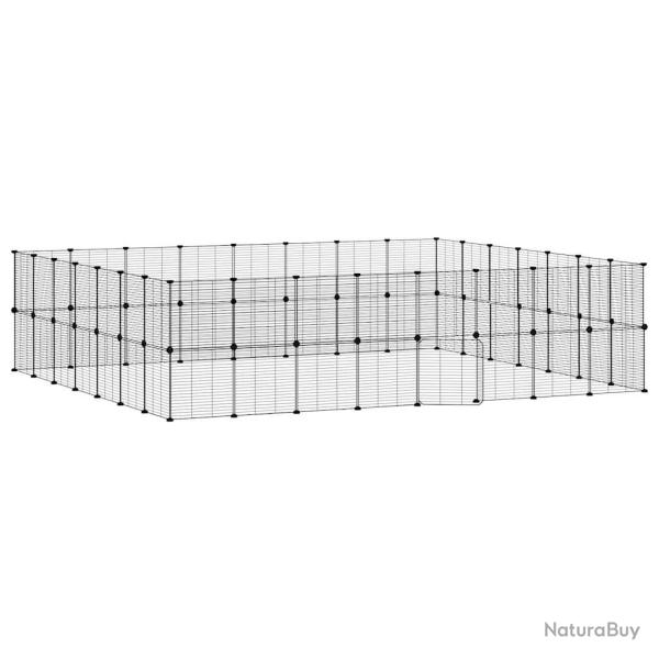 Cage animaux de compagnie � 60 panneaux et porte 35 x 35 cm noir 02_0041595