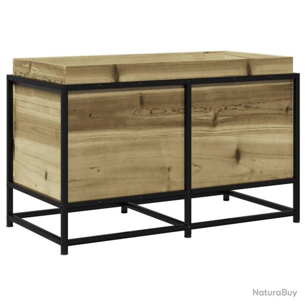 Jardini�re bac lit sur�lev� plantes fleurs terrasse jardin 80 x 40 x 50 cm bois de pin impr�gn� mar