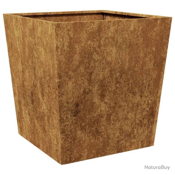 Jardini�re bac lit sur�lev� plantes fleurs terrasse jardin 50 x 50 x 50 cm acier corten Marron 02_0