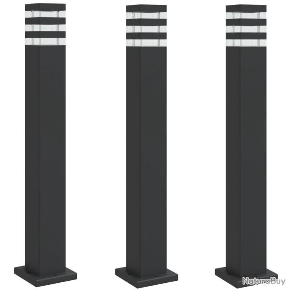 Lampadaires d'ext�rieur 3 pcs 80 cm aluminium noir 02_0042554