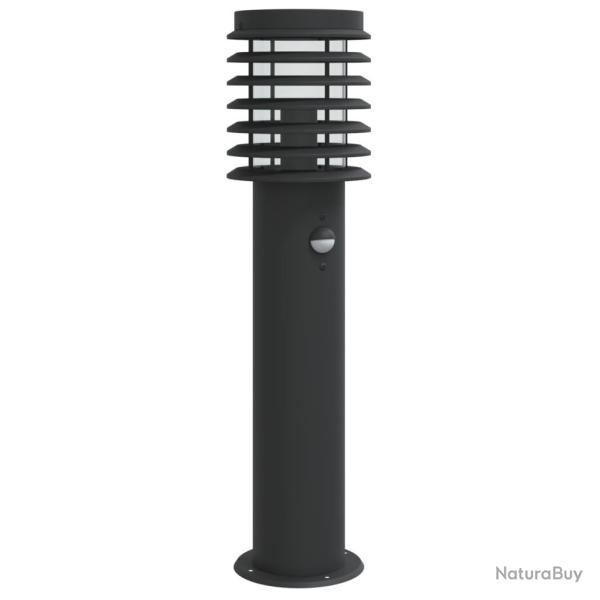 Lampadaire d'ext�rieur avec capteur 60 cm acier inoxydable noir 02_0042523