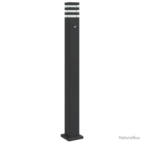 Lampadaire d'extrieur avec capteur 110 cm aluminium noir 02_0042520