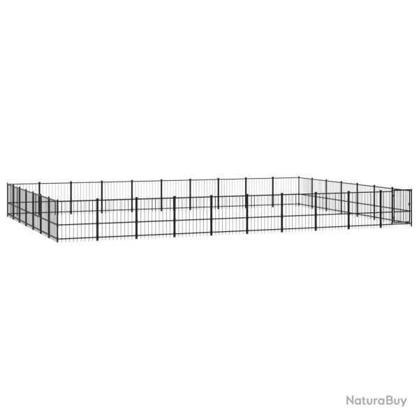 Chenil cage enclos pac animaux d'ext�rieur pour chiens acier 65,86 m� noir 02_0041870