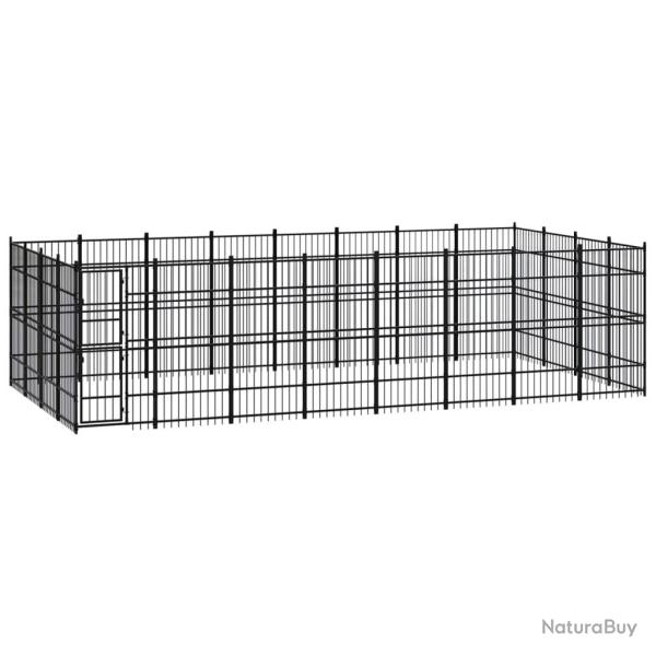Chenil cage enclos pac animaux d'ext�rieur pour chiens acier 29,49 m� noir 02_0041829