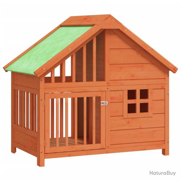 Chenil cage enclos pac animaux 96 x 60,5 x 87 cm bois de pin solide marron 02_0041724