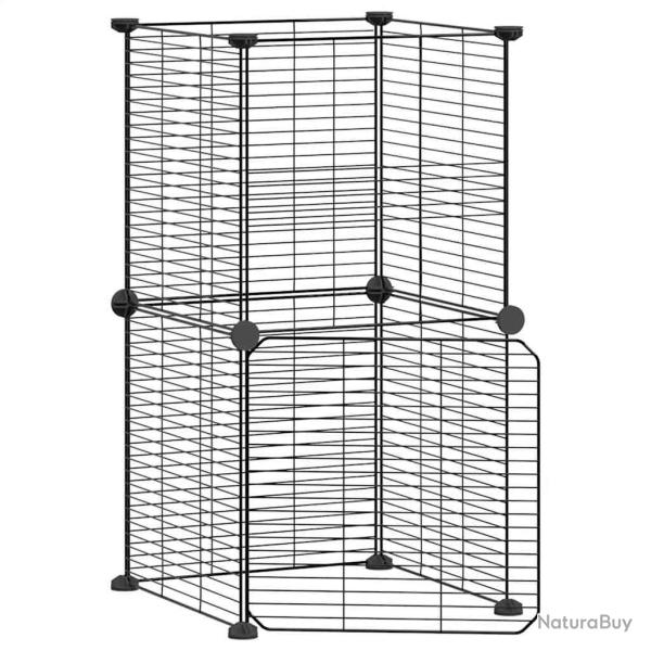Cage animaux de compagnie � 8 panneaux et porte 35 x 35 cm noir 02_0041608