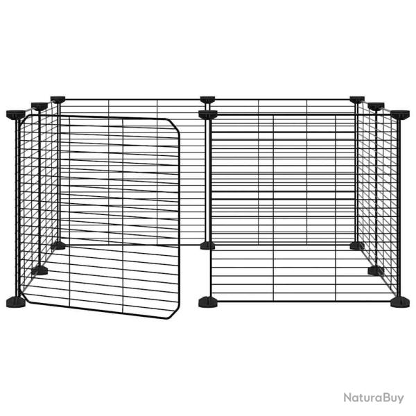 Cage animaux de compagnie � 8 panneaux et porte 35 x 35 cm noir 02_0041605
