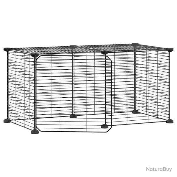 Cage animaux de compagnie � 8 panneaux et porte 35 x 35 cm noir 02_0041604