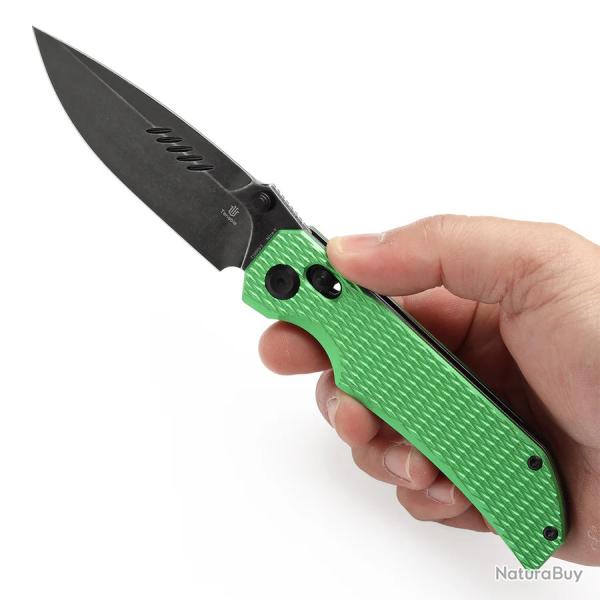 Couteau Tenable Eaglestrike Green Lame Acier Nitro-V Manche Aluminum Cross Bar Lock T1095V3