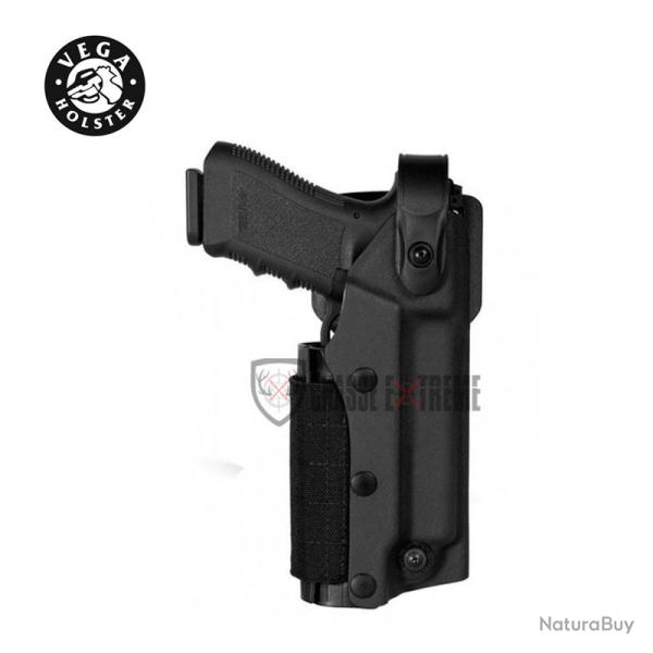 Holster VEGA Droitier Zoom Vkz8 Noir Pour Glock 17/18/19/22/23 Avec Lampe/Laser