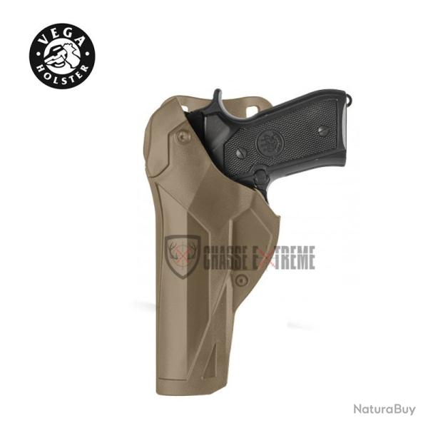 Holster VEGA Gaucher Cama Duty Dca8 Pour Beretta 92/98 Fs-Pamas / Mas-G1 Tan