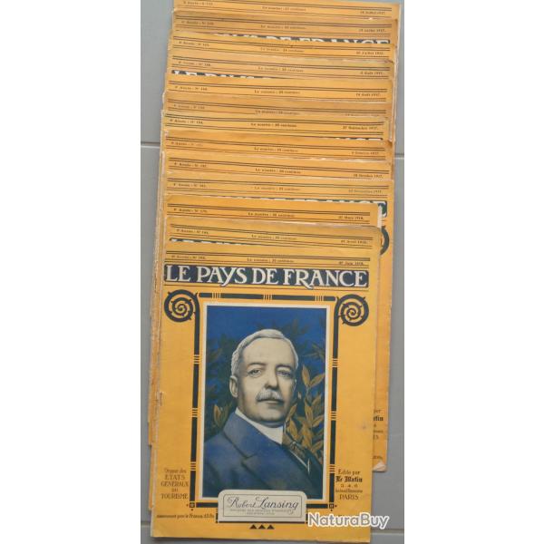 lot de 45 revues "Le pays de france " d'octobre 1915 � juin 1918