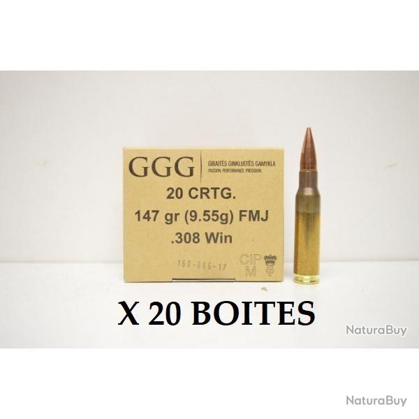 20 Boites De 20 Munitions 308Win GGG