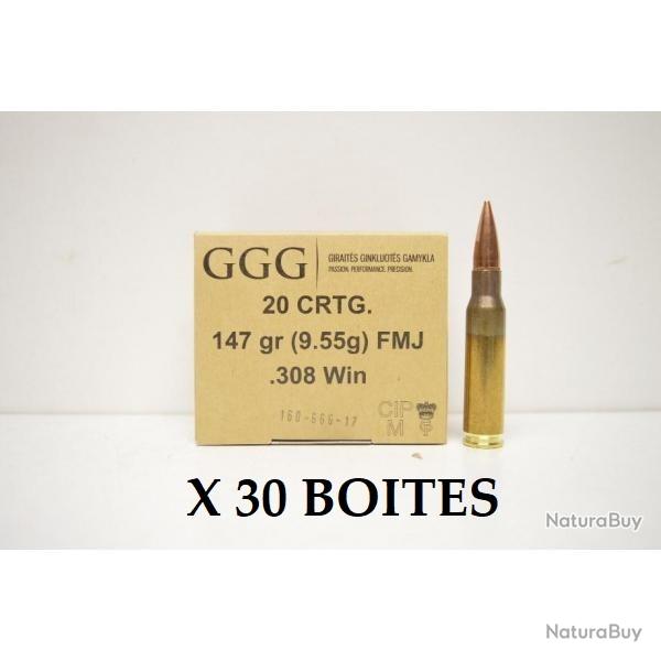 30 Boites De 20 Munitions 308Win GGG