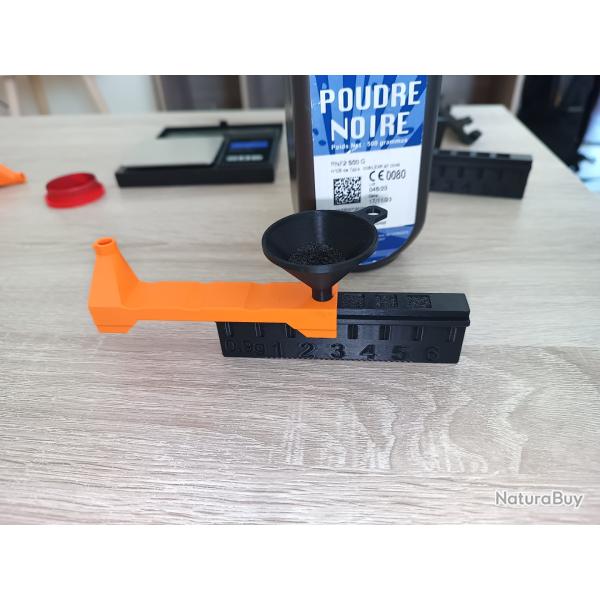 Lots de 3x 6 Dosettes rapides poudre noire, grammage au choix avec bec verseur et entonnoir