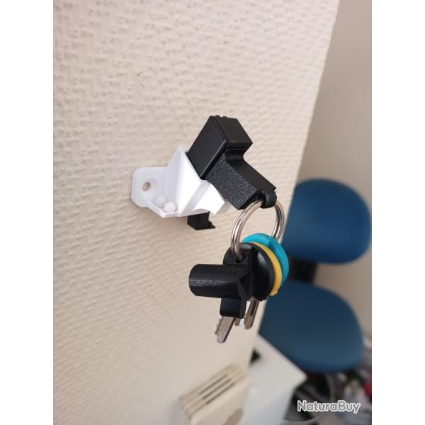 Mini pistolet � bille porte cl�s avec "holster" mural de support
