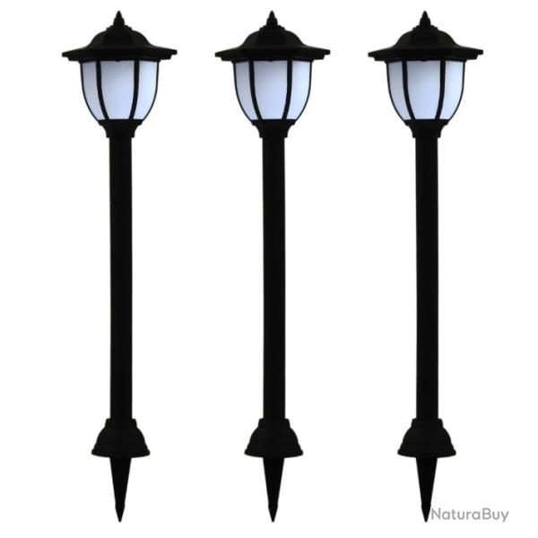 Lot de 3 lampes solaires LED ext�rieures noires - �clairage d�co jardin