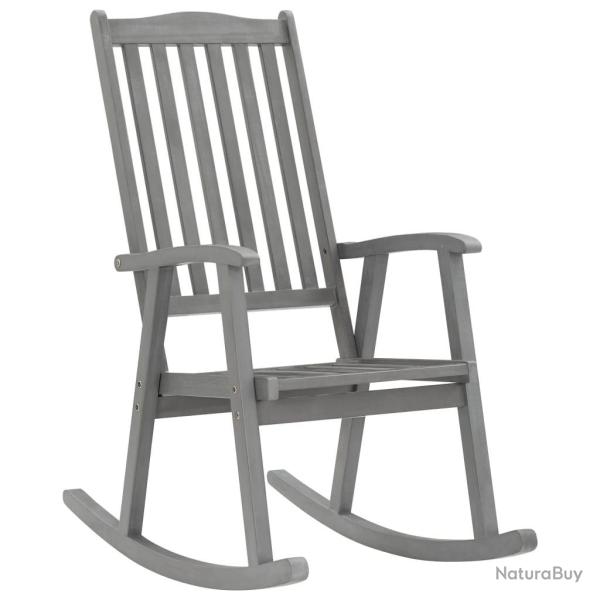 Chaise � bascule gris bois d'acacia massif