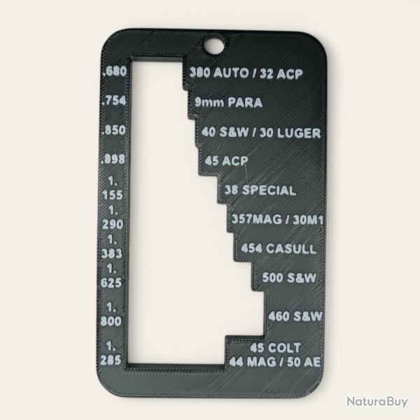 Jauge de contr�le de longueur d'�tuis - Pistolet et revolver - Made in France