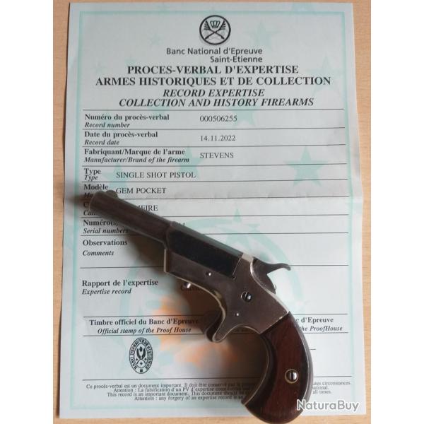 Pistolet  "STEVENS GEM" cal. 22Short