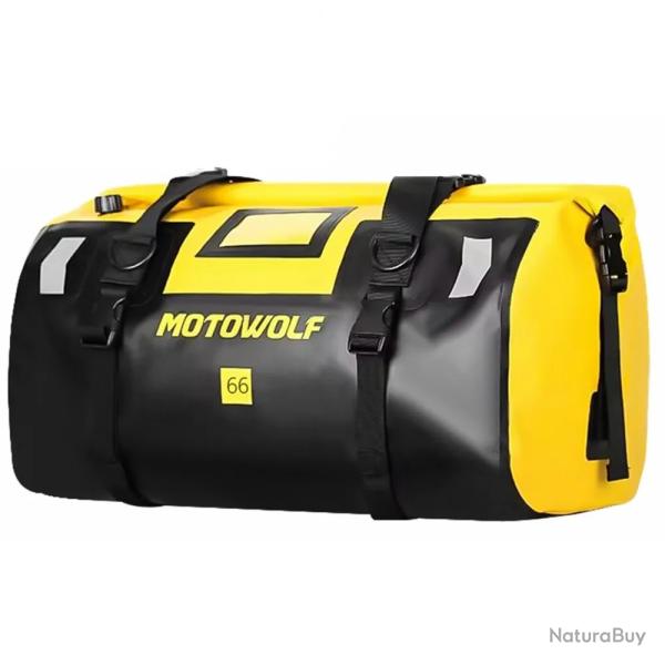Sac Etanche pour Moto 66L Grande Capacit� Sacoche Lat�rale Aventure Sport Rando Voyage Bateau Jaune