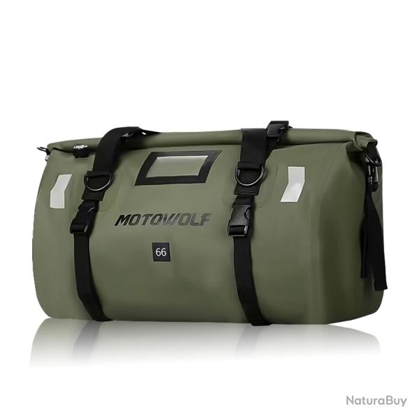 Sac Etanche pour Moto 66L Grande Capacit� Sacoche Lat�rale Aventure Sport Rando Voyage Bateau Vert