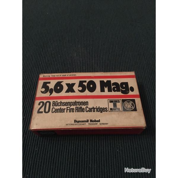 Ancienne boite de cartouches DE CHASSE Rws t mantel 5,6x50 mag