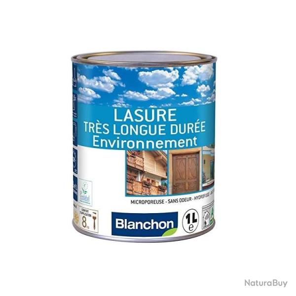 Lasure Blanchon trs longue dure environnement blanc 1L satine biosource sans odeur