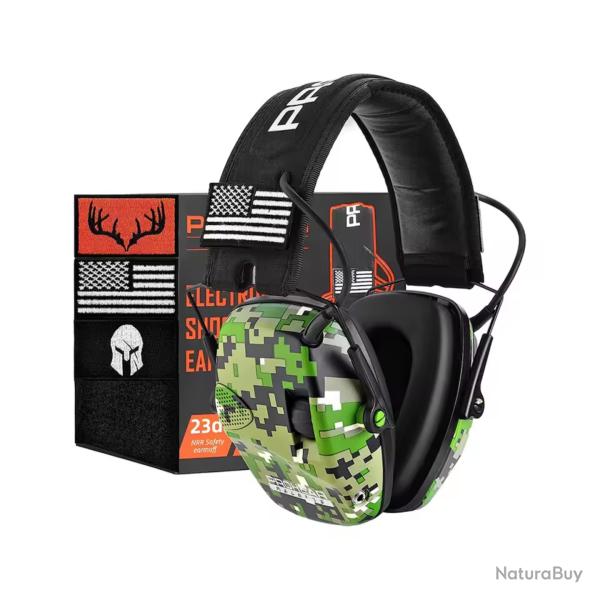 Casque de tir �lectronique Dul - Protection auditive, r�duction de bruit, chasse et stand - Promo