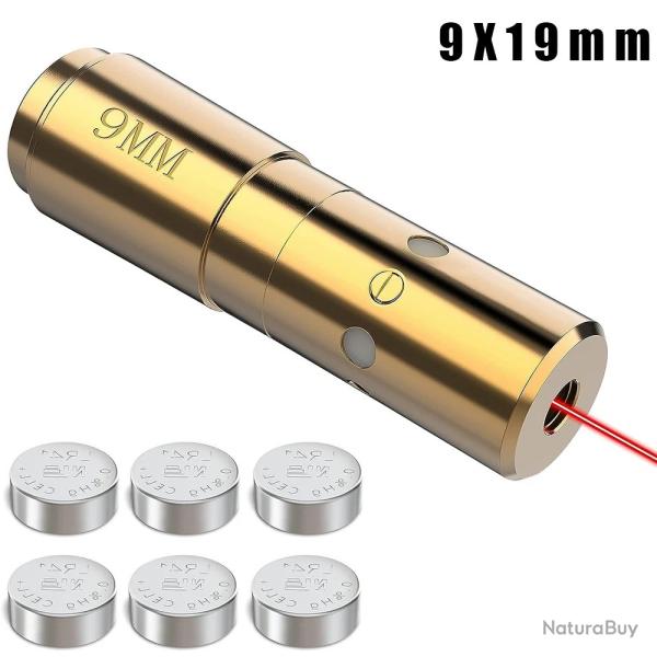 Cartouche laser de r�glage 9mm avec 6 piles LR41 - Mod�le long